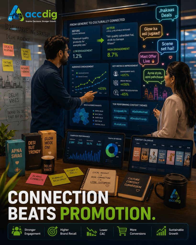Professional local slang marketing strategy scene showing culturally aligned communication, regional audience insights, and localized content campaigns driving stronger engagement and business growth.